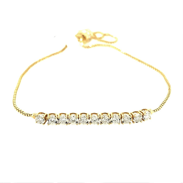 Round Diamond Bolo Style Bracelet