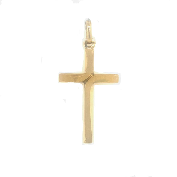Etched Detail Cross - 14kt Yellow Gold
