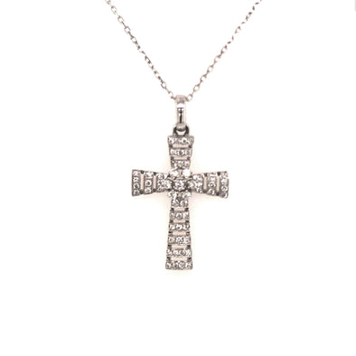 Diamond Bar Design Cross Pendant