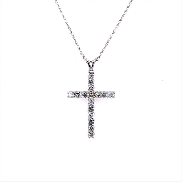 Sixteen Round Diamond Cross Pendant