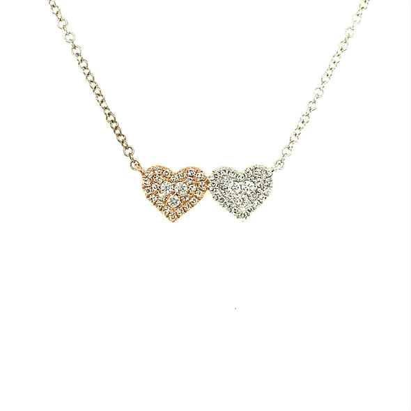 Diamond Pave Double Heart Necklace