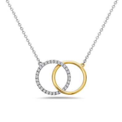 Diamond Accented Double Circle Necklace