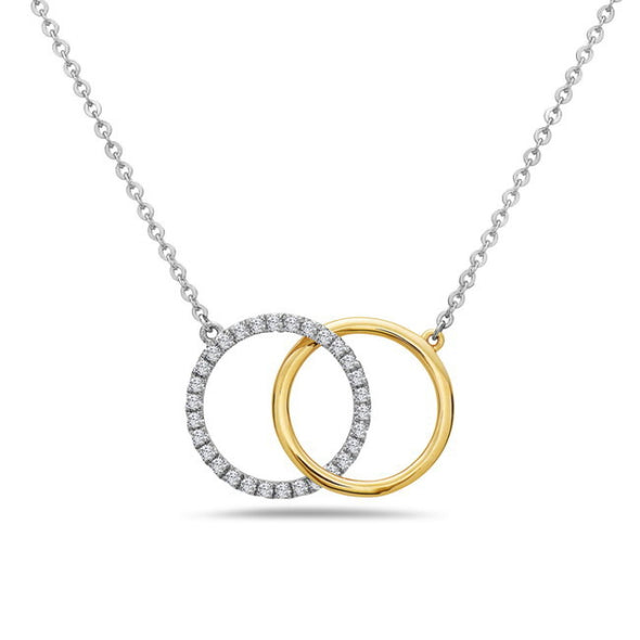Diamond Accented Double Circle Necklace