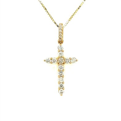 Twelve Round Diamond Cross Pendant