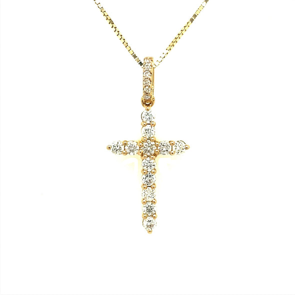 Twelve Round Diamond Cross Pendant