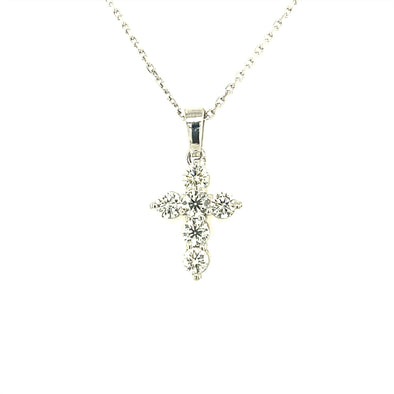 Six Round Diamond Cross Pendant