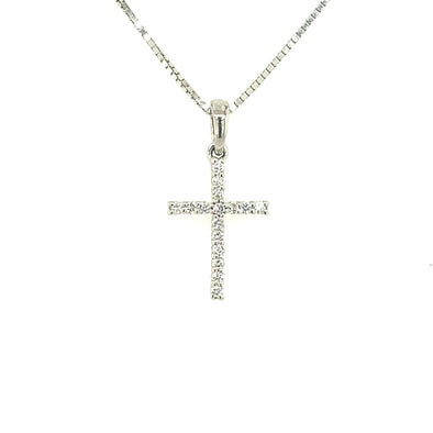 Eighteen Round Diamond Cross Pendant