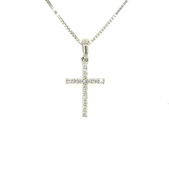 Eighteen Round Diamond Cross Pendant