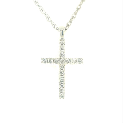 Sixteen Round Diamond Cross Pendant