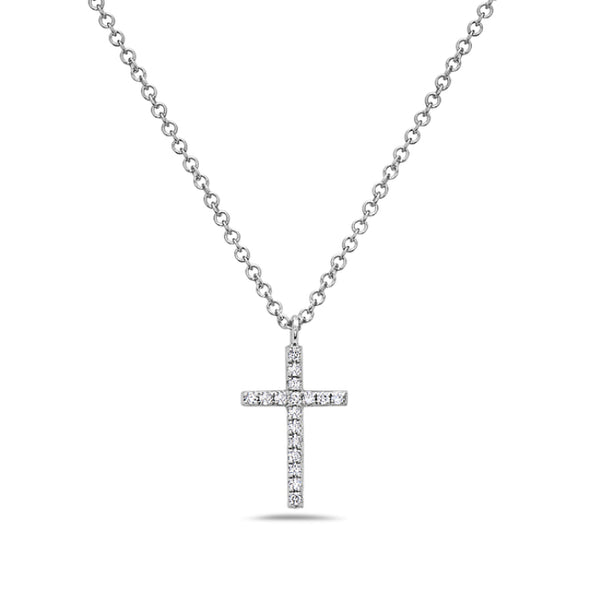 Seventeen Round Diamond Cross Pendant