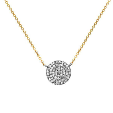 Round Disc Design Diamond Necklace