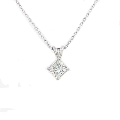 Princess Cut Diamond Solitaire Pendant