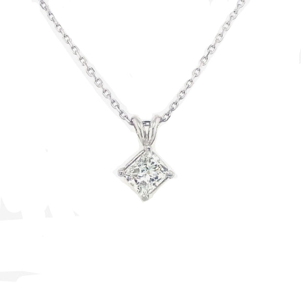 Princess Cut Diamond Solitaire Pendant