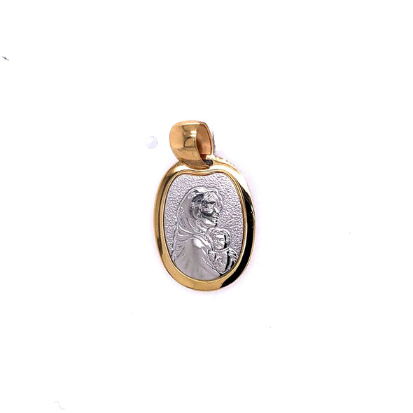 Oval Madonna Medal - 14kt Two-Tone Gold