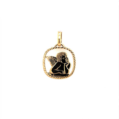 Open Design Angel Medal - 14kt Yellow Gold