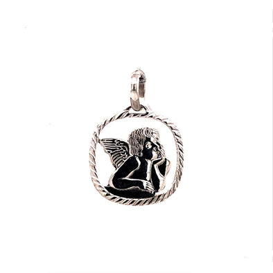 Open Angel Medal - 14kt White Gold