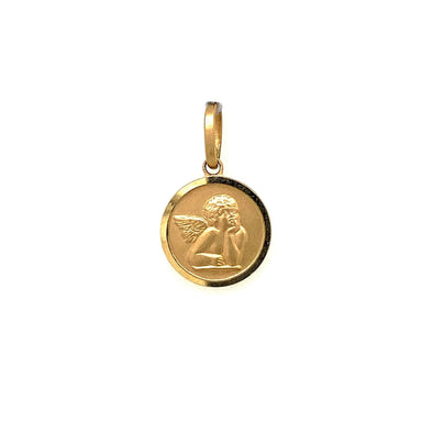 Round Angel Medal - 14kt Yellow Gold