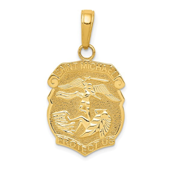 St. Michael Badge Medal - 14kt Yellow Gold