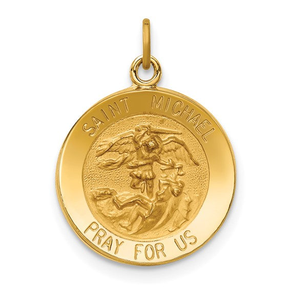 Round St. Michael Medal - 14kt Yellow Gold
