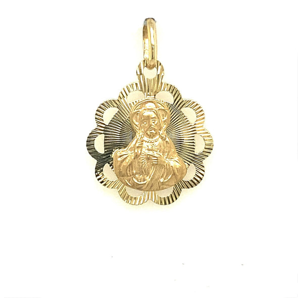 Reversible Christ and Madonna Medal - 14kt Yellow Gold