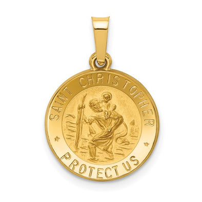 Round St. Christopher Medal - 14kt Yellow Gold