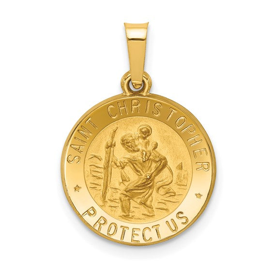 Round St. Christopher Medal - 14kt Yellow Gold