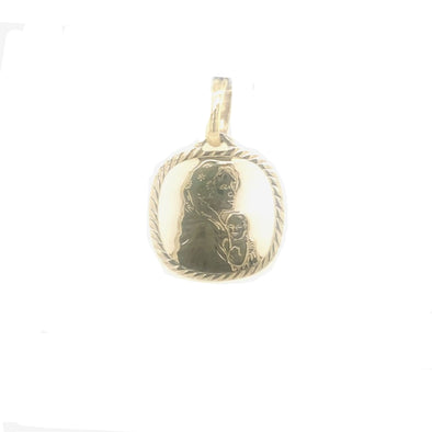 Open Madonna Medal - 14kt Yellow Gold