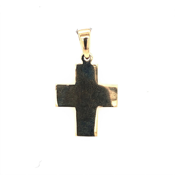 Wide Plain Cross - 14kt Yellow Gold