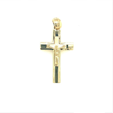Raised Detail Crucifix - 14kt Yellow Gold