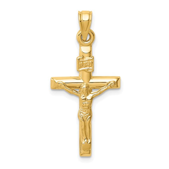 Medium Crucifix with INRI detail - 14kt Yellow Gold