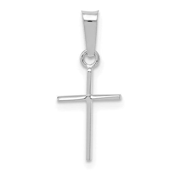 Plain Cross - 14kt White Gold