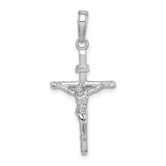 Tube Style Crucifix - 14kt White Gold