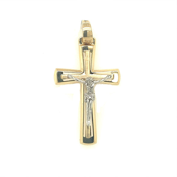 Medium Crucifix - 14kt Two-Tone Gold