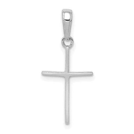 Thin Cross - 14kt White Gold