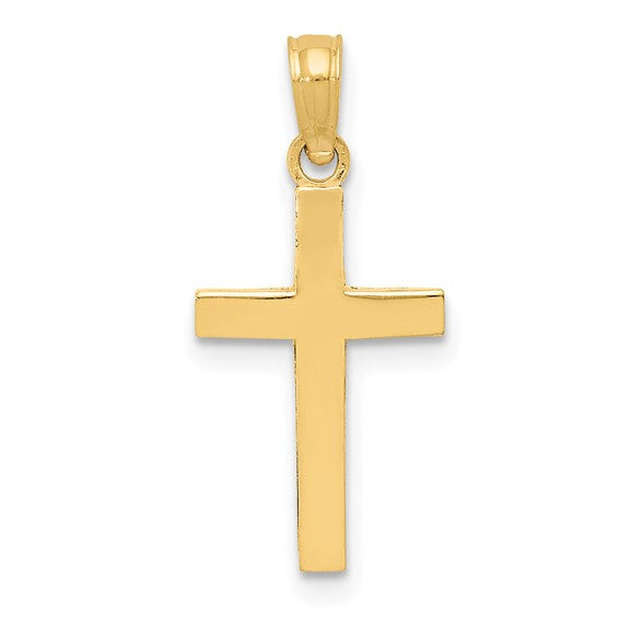 Flat Polished Cross - 14kt Yellow Gold