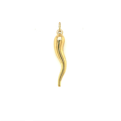 Large Italian Horn - 14kt Yellow Gold