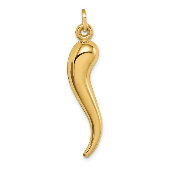 Large Italian Horn - 14kt Yellow Gold