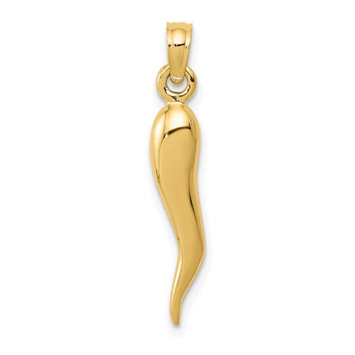 Solid Medium Italian Horn - 14kt Yellow Gold