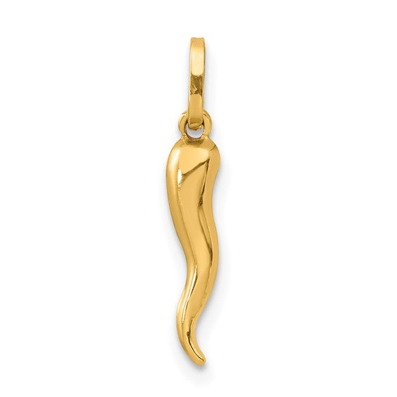 Medium Italian Horn -14kt Yellow Gold