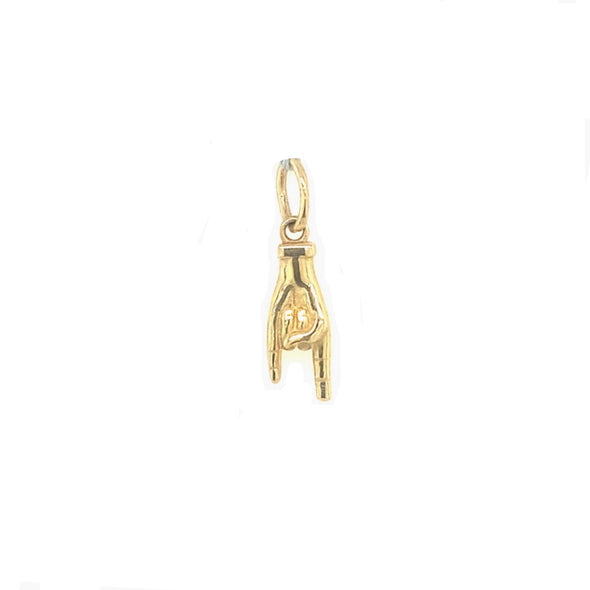 Small Good Luck Hand Charm- 14kt Yellow Gold
