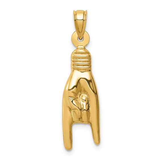Large Hand Charm - 14kt Yellow Gold