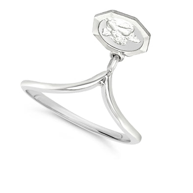 Angel Medal Dangle Design Ring