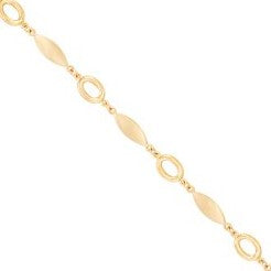 Disc and Link Design Bracelet - 14kt Yellow Gold