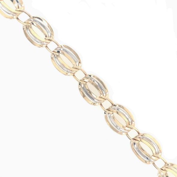 Triple Link Style Bracelet - 14kt Two-Tone Gold