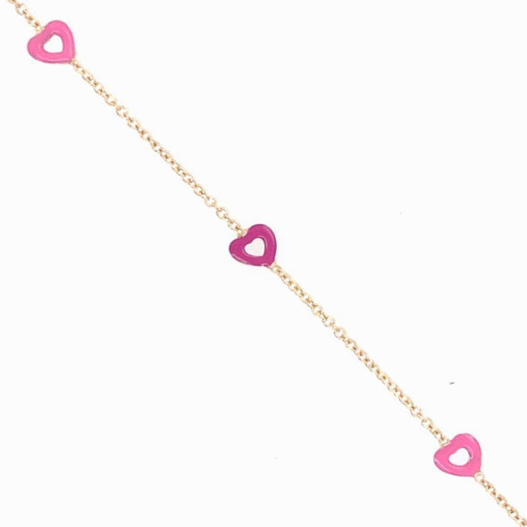 Open Heart Design Children's Bracelet - 14kt Yellow Gold