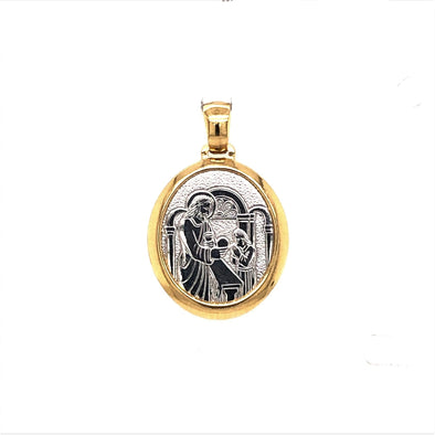Oval Communion Medal - 14kt Two-Tone Gold