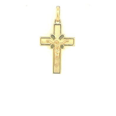 Center X Detail Crucifix - 18kt Yellow Gold