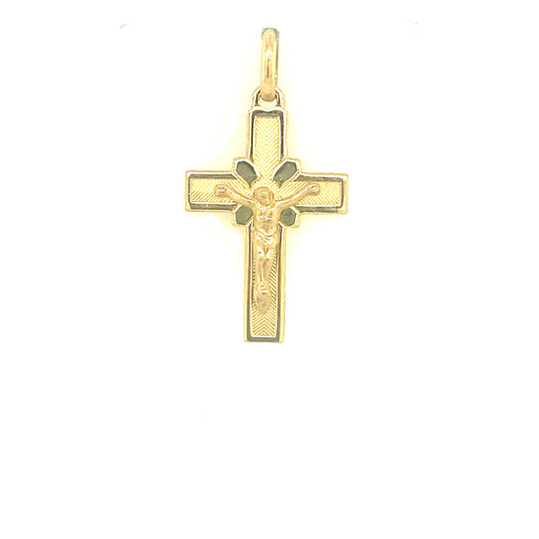 Center X Detail Crucifix - 18kt Yellow Gold