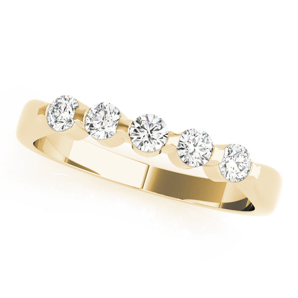 Bezel and Bar Set Diamond Wedding Band