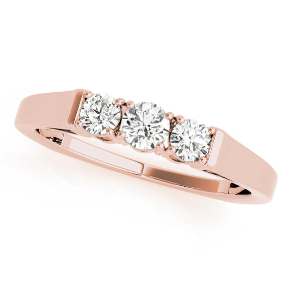 Three Round Diamond Wedding Band